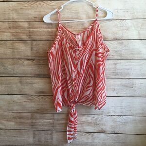 GRAYSON TIGER STRIPE TANK TOP IN ORANGE & CREAM